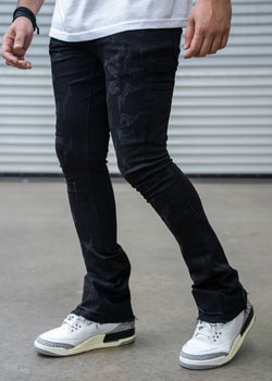 Damati Naqab Black Stacked Jeans (DMT-24-005)