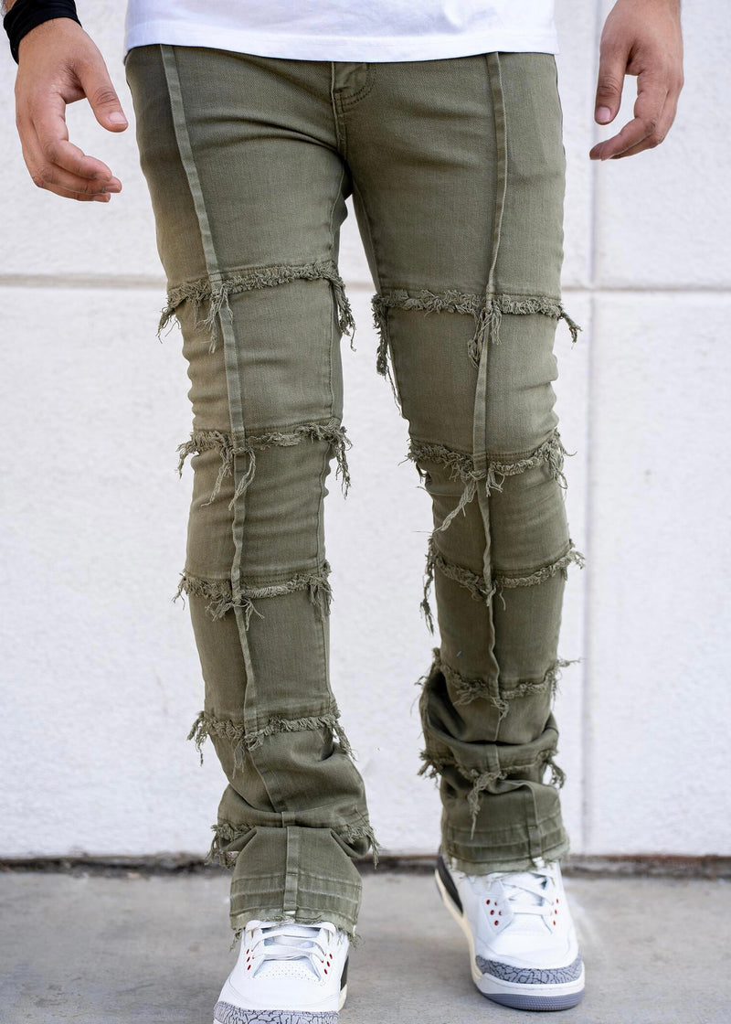 Reelistik Salvatore Olive Stacked Jeans (RST5031-2)