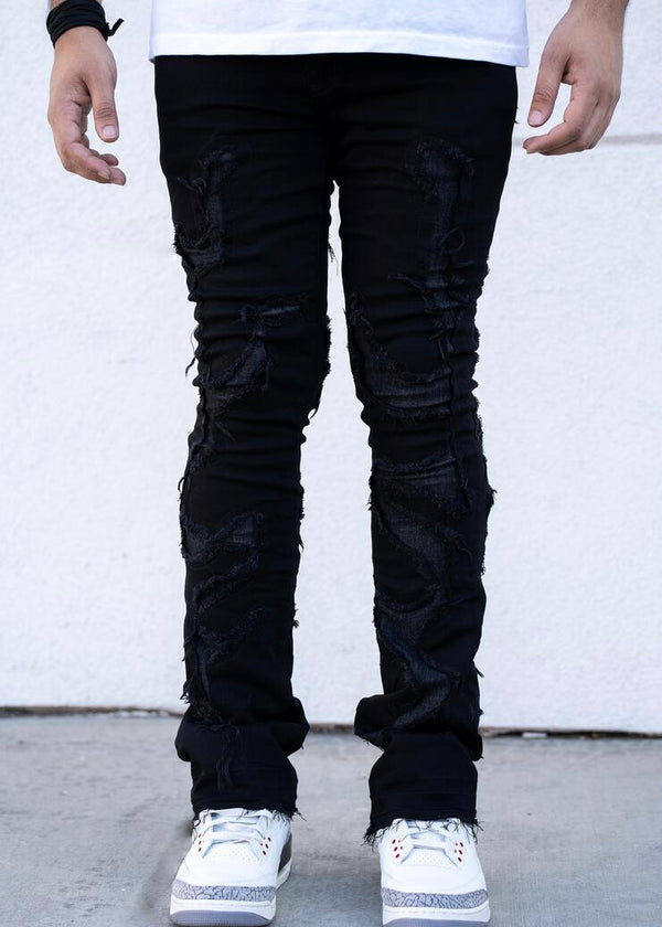 Reelistik Persistence Black Stacked Jeans (RST5030-2)
