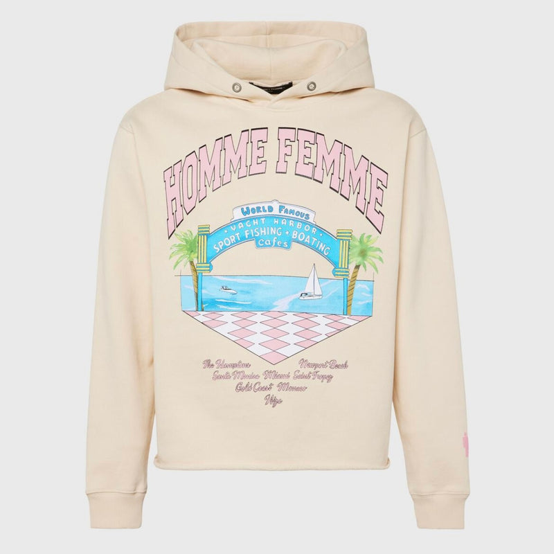 Homme Femme Yacht Club Hoodie In Cream
