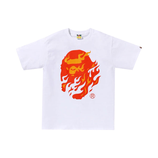 BAPE “Flame Head” White/Red Tee