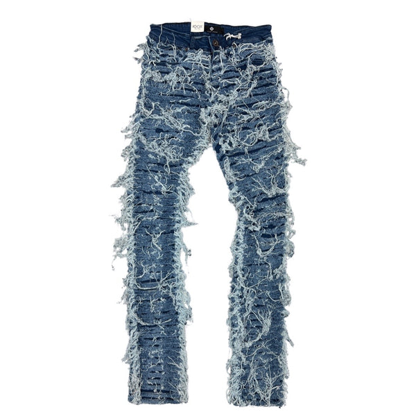 Focus Ripped Dark Stacked Jeans (3496)