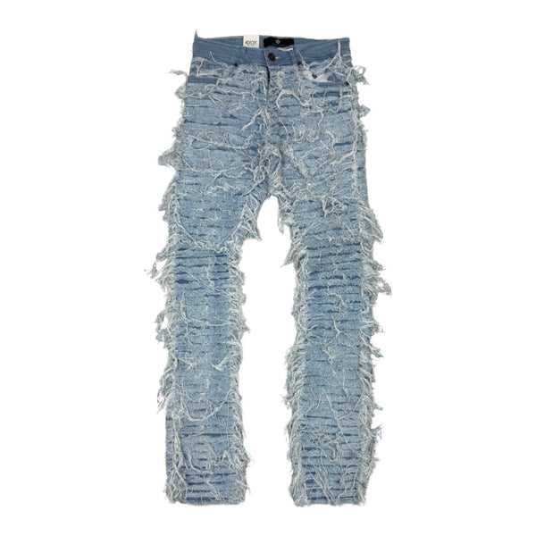 Focus Ripped Light Wash Stacked Jeans (3496)