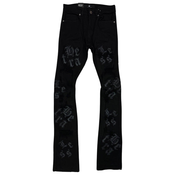 Focus Chrome Heartless Black Stacked Jeans (5241)
