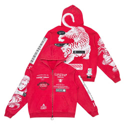 Gunzinii Unit Zip Up Red Hoodie