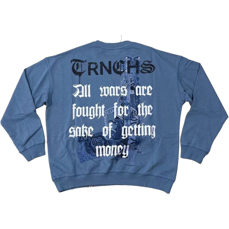 TRNCHS “Money” Vintage Blue Sweater