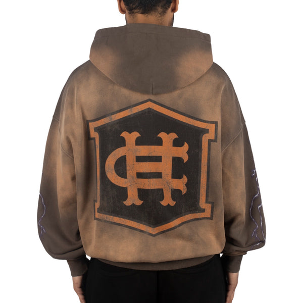 Howlers Club Eagle Club Brown Fade Zip Hoodie