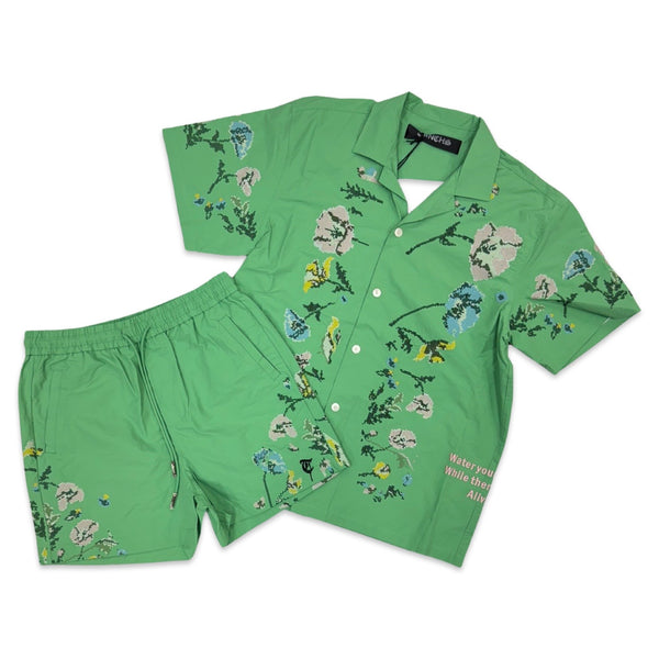 TRNCHS Water Your Flowers Mint Short Set