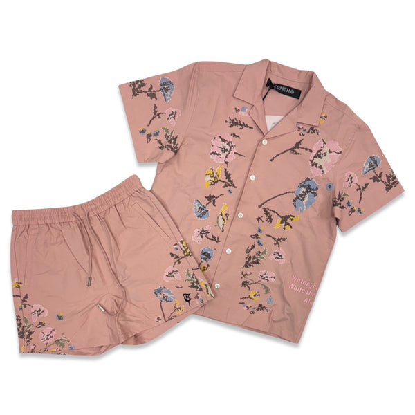 TRNCHS Water Your Flowers Pink Short Set