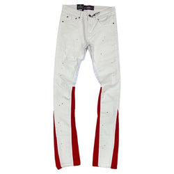 Denimicity Red/White Stacked Jeans