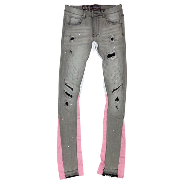 Denimicity Pink Stacked Jeans