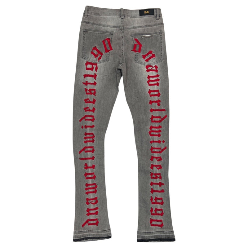 DNA Worldwide “Red Script” Flare Stack Jeans – Era Clothing Store