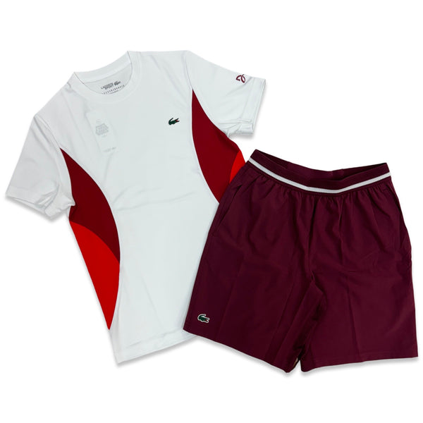 Men’s Bordeaux Tennis Tee Short Set