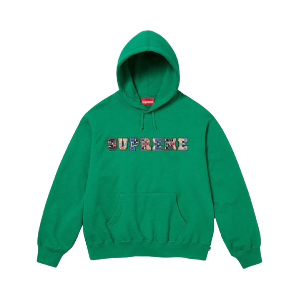 Supreme Collage Patchwork Hoodie (Green)