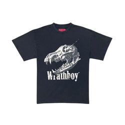 Wrathboy Wolf Skull Vintage Black Tee