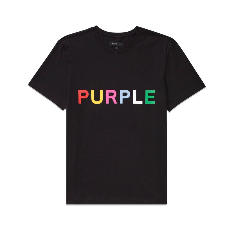 Purple Brand Textured Multi Color Black S/S Tee