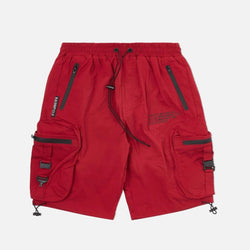 Eight & Nine Combat Nylon Red Shorts