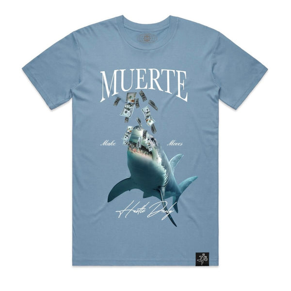 Hasta Muerte “Shark Money” Tee (Carolina Blue)