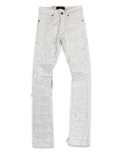 Focus Repeat White Stacked Jeans (3364)