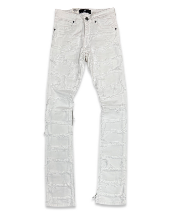 Focus Repeat White Stacked Jeans (3364)