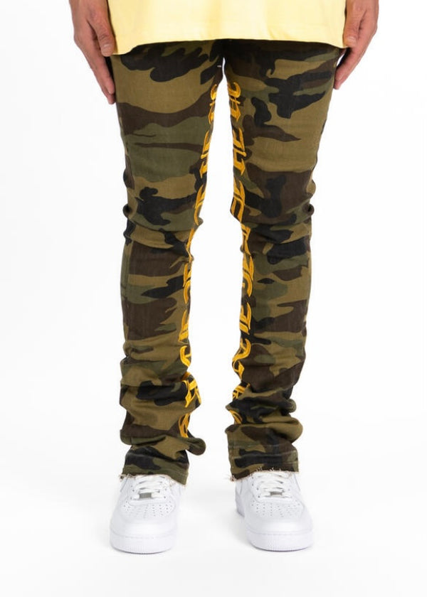 Pheelings “Against All Odds” Camo Flare Stacked Jeans