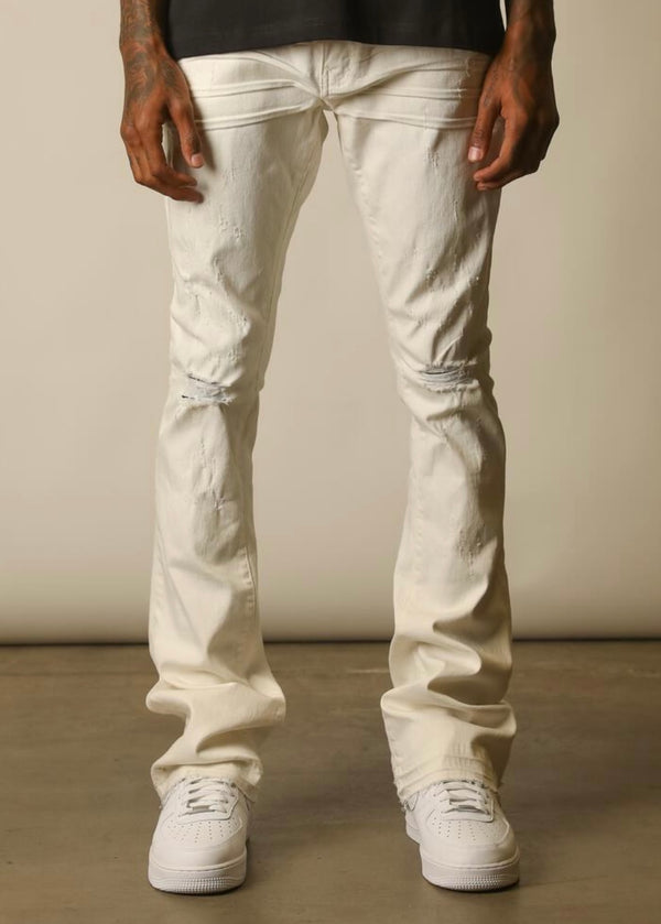 GFTD LA Perry White Stacked Jeans