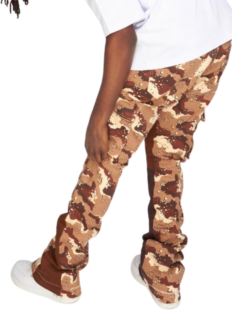 PLTKS Multi Brown Camo Stacked Jeans