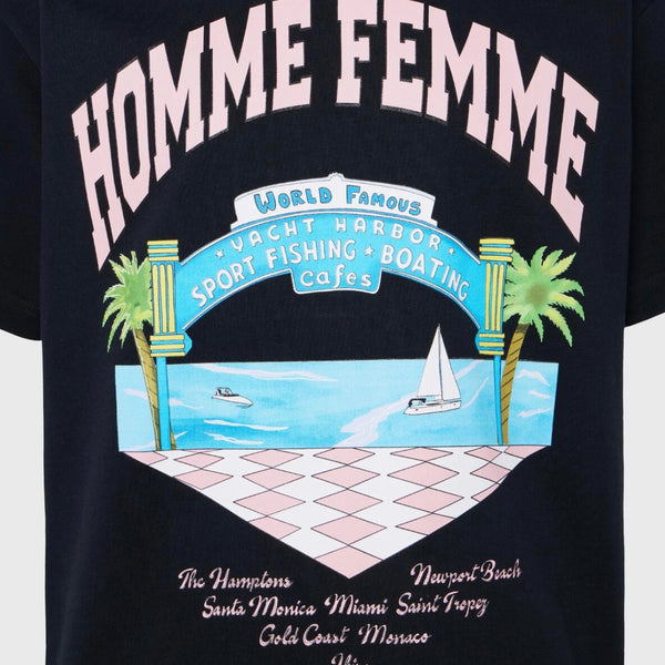 Homme Femme Yacht Club Tee In Black