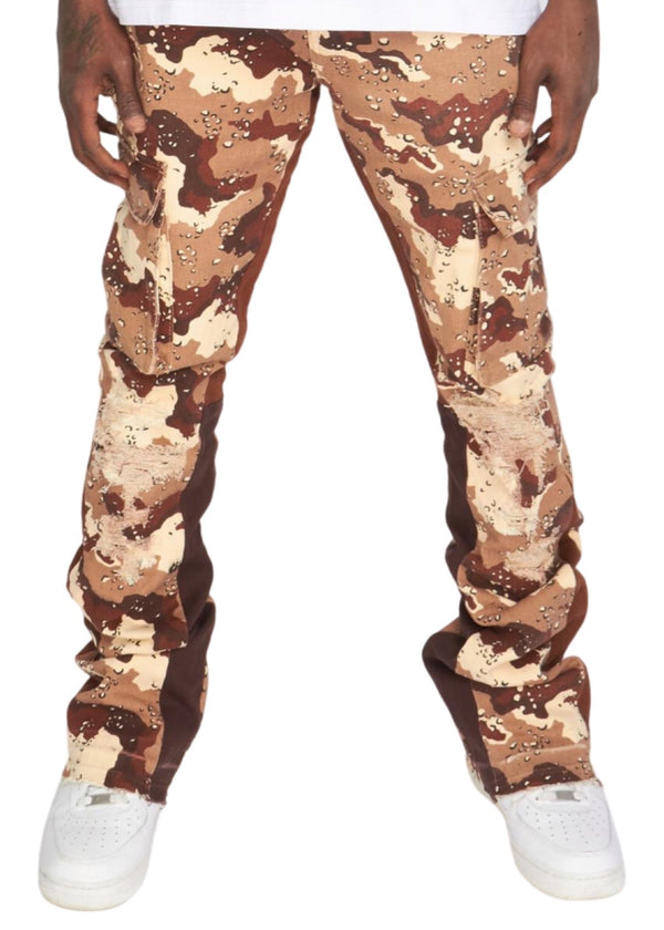 PLTKS Multi Brown Camo Stacked Jeans