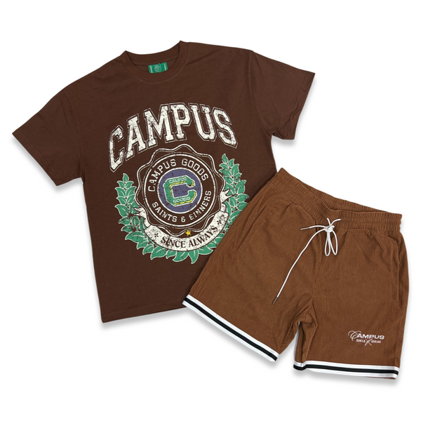 Campus Crest Brown Short Set