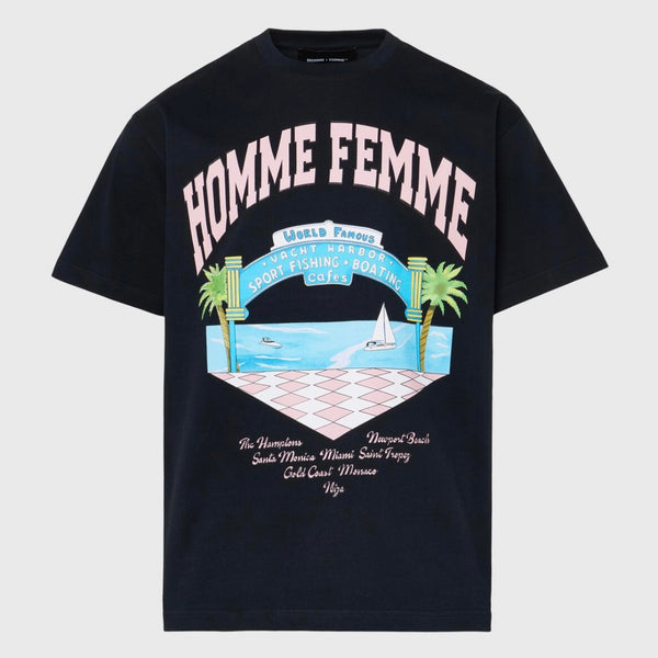 Homme Femme Yacht Club Tee In Black