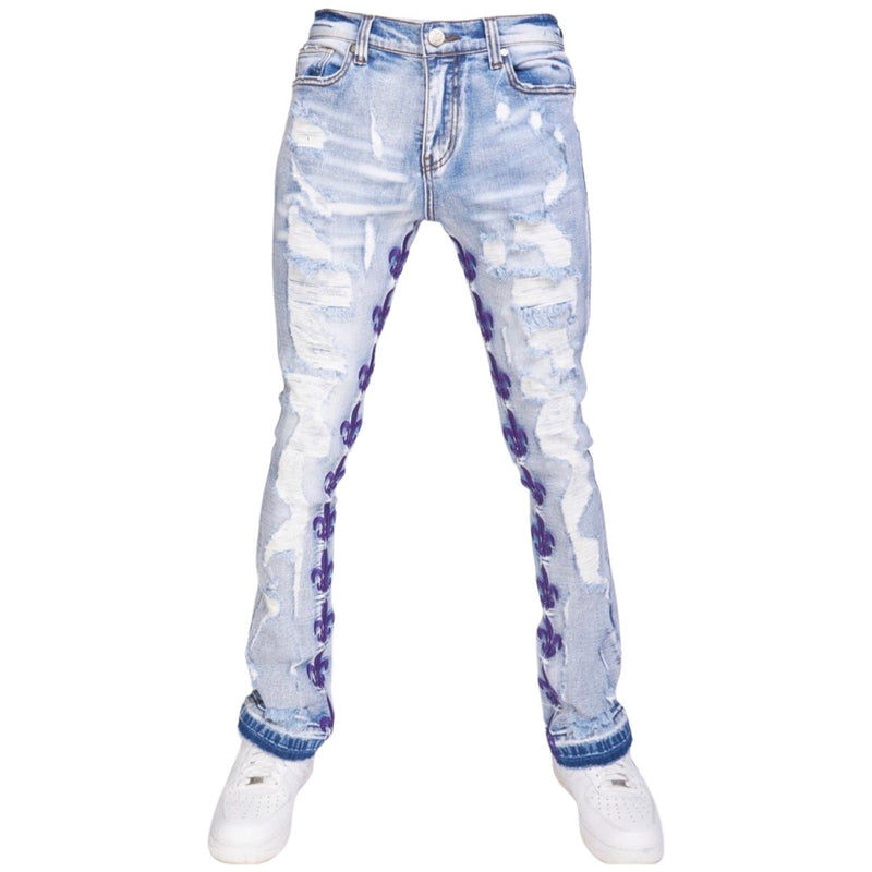 PLTKS Barkley Blue/Purple Stacked Jeans