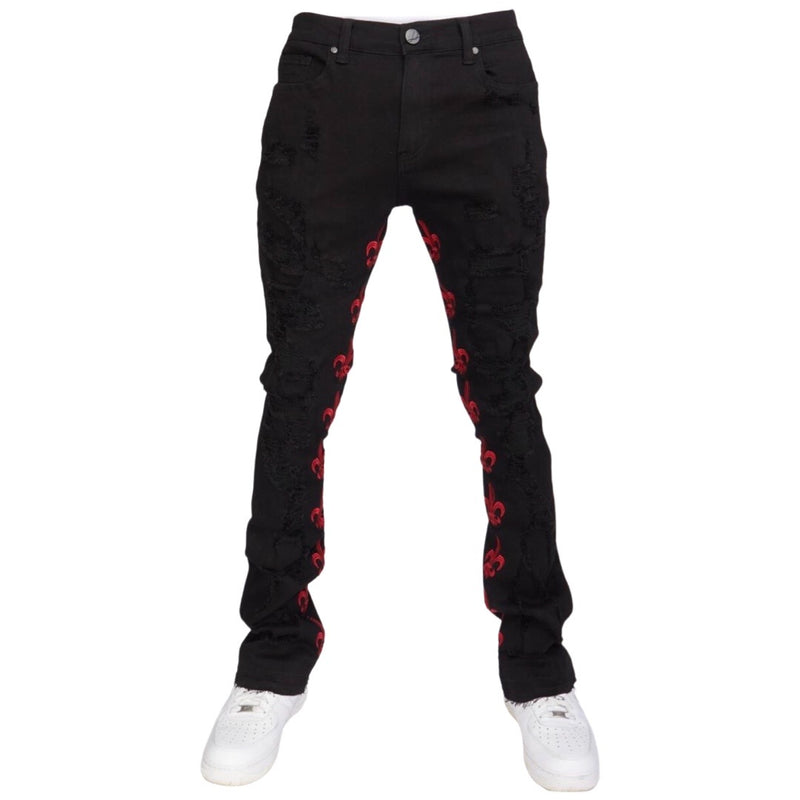 PLTKS Barkley Black/Red Stacked Jeans