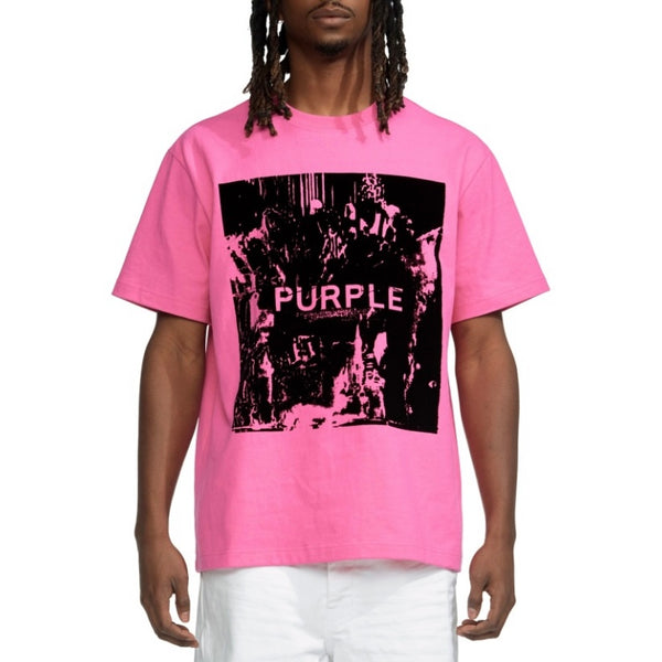 Purple Brand Textured Flock Pink S/S Tee