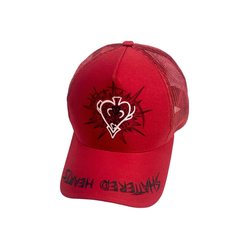 Shattered Hearts Ace Red Hat