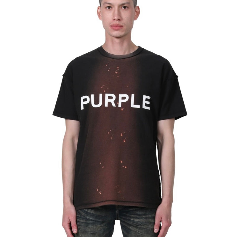 Purple Brand Textured Black Tie Dye S/S Tee