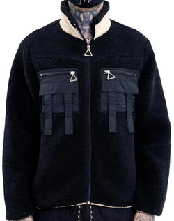 Hideout Windproof Sherpa Fleece Jacket (Black)
