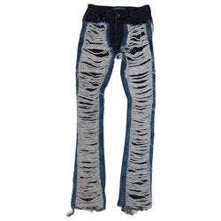 Valabasas “Ravaged” Blue/Black Stacked Jeans