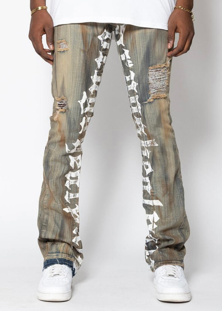 Golden Skeleton Coast Stacked Jeans – Era Clothing Store