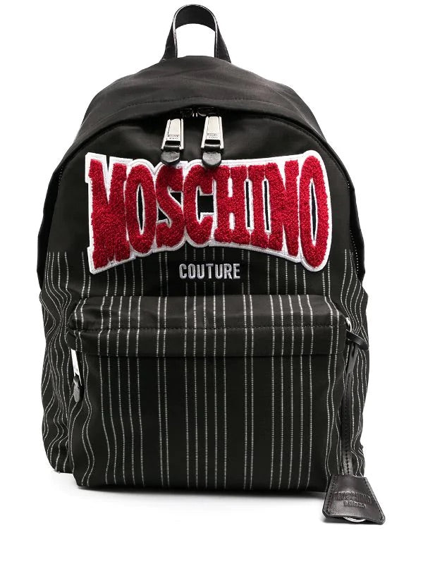 Logo Patch Striped Backpack