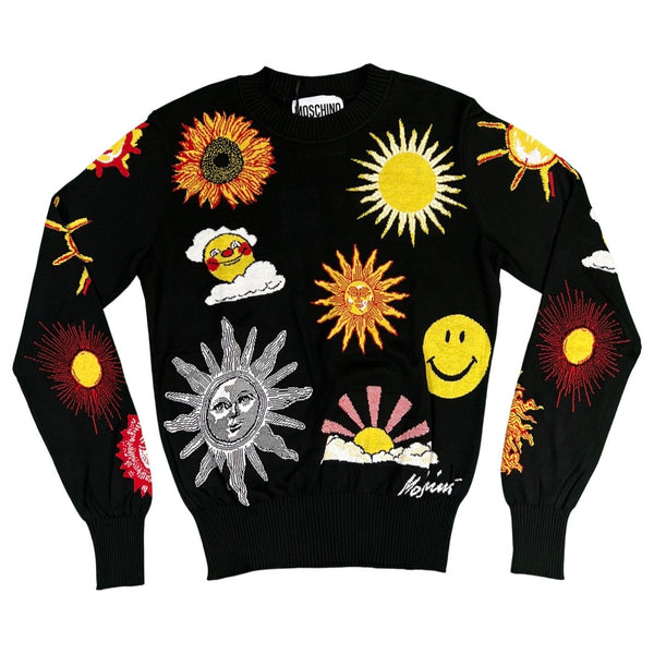 Smiley All Over Cotton Sweater