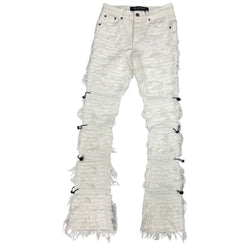 Valabasas “Defiant” White Stacked Jeans