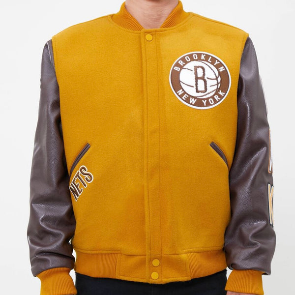 Brooklyn Nets Varsity Jacket (Brown)