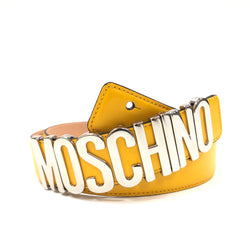 Belt In Leather With Logo (Yellow)