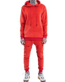 Hideout Ibis Red Blessed Velour Jogging Set
