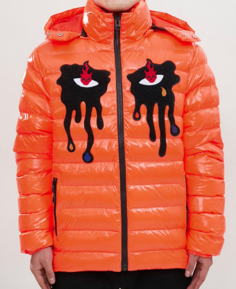 Roku Shiny Tear Drip Bubble Jacket (Neon Orange) – Era Clothing Store