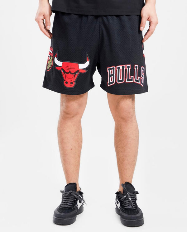 Chicago Bulls Black Logo Mesh Short