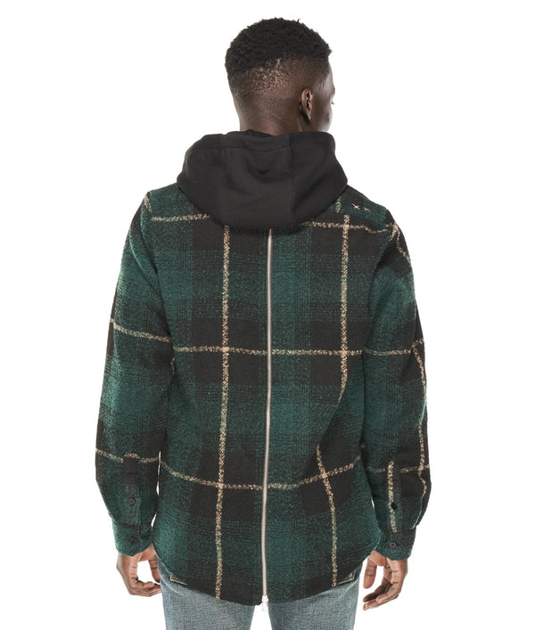 Cult Of Individuality Plaid Shirt/Jacket Forest Green