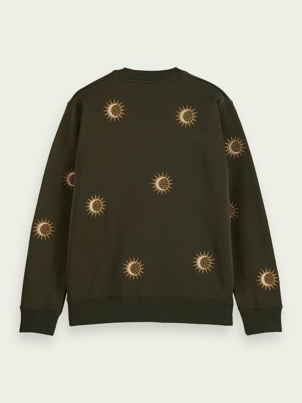 Scotch & Soda Embroidered Olive Sweater(163925)