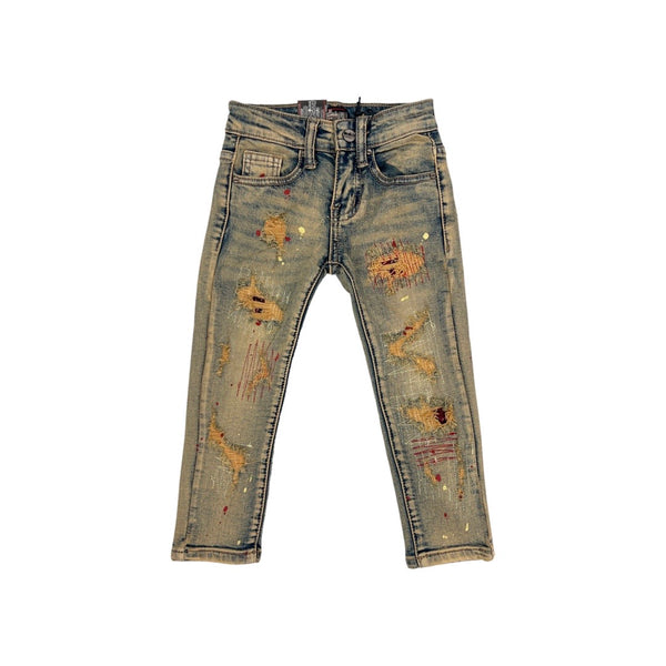 Kids Denimicity Patched Jeans (Burgundy)